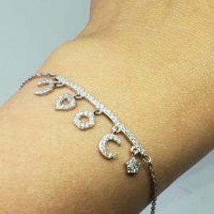 Real .925 Sterling Silver Charm Bracelet